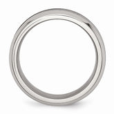 Stainless Steel and Black Ceramic Engravable Men's Band with Polished Beveled Design